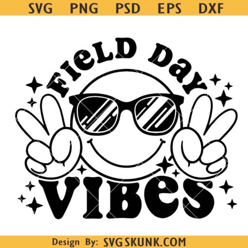 Field Day Vibes Smiley Face SVG, field trip SVG, Field Day SVG