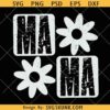 Floral mama png, mama retro floral png svg, retro mama flowers png