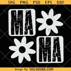 Floral mama png, mama retro floral png svg, retro mama flowers png