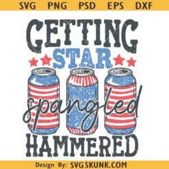 Getting star spangled hammered PNG, funny 4th of July svg