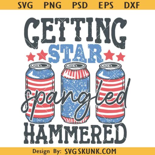 Getting star spangled hammered PNG, funny 4th of July svg