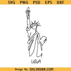 Liberty Statue of USA svg, Statue of Liberty line art SVG, Lady Liberty svg, 4th of July SVG, America SVG