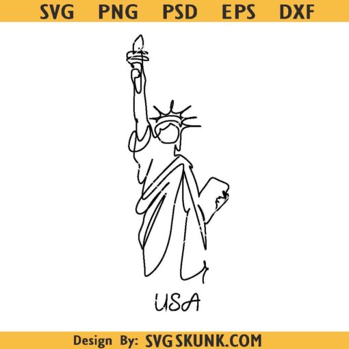 Liberty Statue of USA svg, Statue of Liberty line art SVG, Lady Liberty svg, 4th of July SVG, America SVG