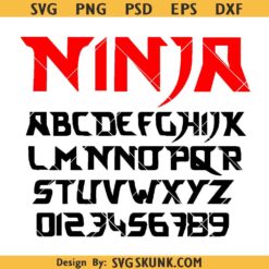 Ninja Font SVG, Ninja Font PNG, Ninja alphabet svg, Ninja letters SVG