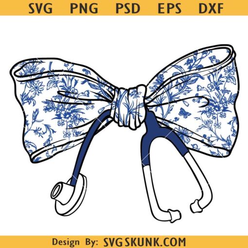 Nurse Chinoiserie Coquette Bow png svg, Coquette Nurse SVG, Nurse bow SVG PNG