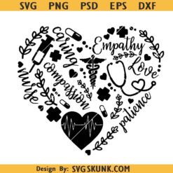 Nurse Life heart SVG, Nurse Tools heart svg, Nurse Adjectives and icons SVG PNG