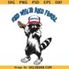Red White And Feral raccoon svg, Kids 4th Of July Png, Funny Raccoon Hot Dog Png