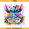 Stitch Birthday Girl PNG, Stitch Happy birthday svg, Birthday girl Disney stitch svg