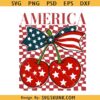 Cherry America Coquette Png, 4th of July Png, Independence Day png, Retro America Checkered Png