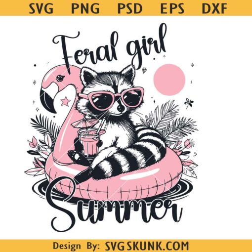 Feral girl summer raccoon PNG, Feral Girl Summer PNG, Funny Raccoon PNG, Feral Raccoon Meme PNG