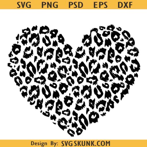 Leopard print heart SVG, leopard heart SVG, heart leo print SVG