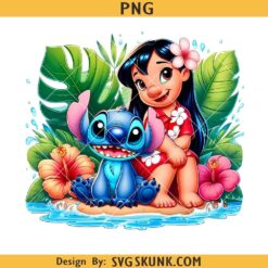 Lilo Stitch Summer Vibes Watercolor Splash Png