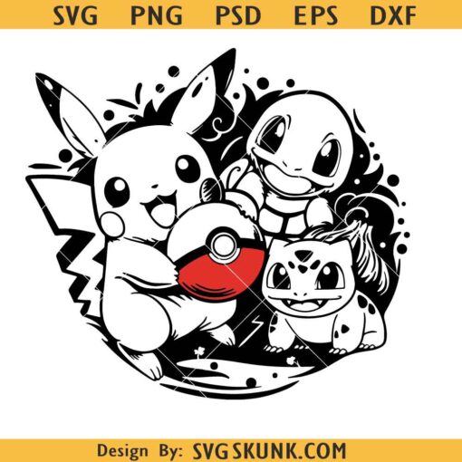 Pokemon Pikachu SVG PNG, Bulbasaur Png, Pokemon Clipart, Pikachu Svg, Squirtle Svg