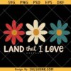 Land that I love png svg, Retro 4th of July png, Floral 4th of July png, Land that I love floral png