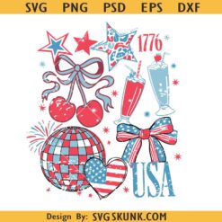 Retro Grunge USA Coquette Png, US coquette bow PNG SVG, 4th of July SVG, Memorial Day png