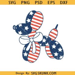Patriotic Balloon Dog png, Retro Patriotic Balloon Dog svg png, distressed patriotic balloon png