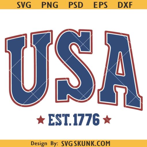 Retro USA est 1776 svg png, 4th of July svg png, USA est 1776 png, Independence Day svg