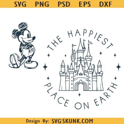 The Happiest Place On Earth Svg Png, Disney Castle svg png, Mickey Castle SVG PNG