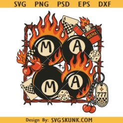 Western mama collage flaming dice checkered PNG, Retro Western Sticker Png, Country Aesthetic Png