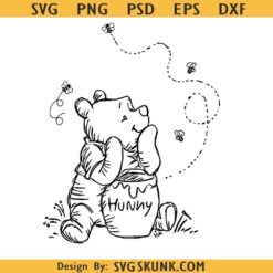Winnie the Pooh with hunny SVG, Winnie the Pooh SVG PNG, Disney Winnie the Pooh png