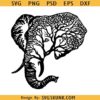 Elephant Tree SVG, tree elephant svg png, Elephant tree of life SVG, Safari animal art