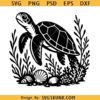 Floral sea turtle SVG PNG, Flower Turtle svg, Sea Turtle svg, Turtle svg file, Ocean Animal svg