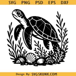 Floral sea turtle SVG PNG, Flower Turtle svg, Sea Turtle svg, Turtle svg file, Ocean Animal svg