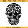 Floral skull cut files, Floral Skull Svg, Skull with Flowers Svg, Sugar Skull Png