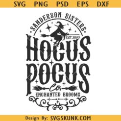 Hocus Pocus Co PNG DXF, Sanderson Sisters Enchanted Brooms SVG, Halloween SVG