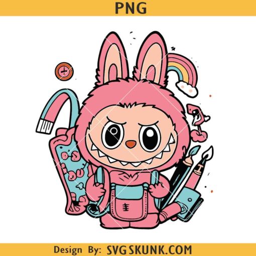Labubu Back to School PNG, Labubu cartoon SVG PNG, Labubu teacher SVG PNG