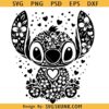 Lilo And Stitch Svg PNG, Floral Stitch Svg, Cute Stitch Svg, Floral Lilo And Stitch Svg PNG
