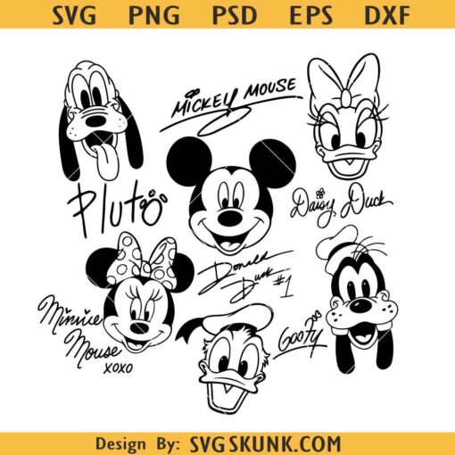 Mickey and Friends SVG PNG, Mickey and Friends Disney Svg, Mickey Mouse Svg, Friends Svg