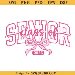 Pink coquette Bow Senior 2026 SVG