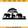Safari elephant SVG, safaric scene svg, African safari SVG PNG, Safari wall decal design