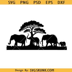 Safari elephant SVG, safaric scene svg, African safari SVG PNG, Safari wall decal design