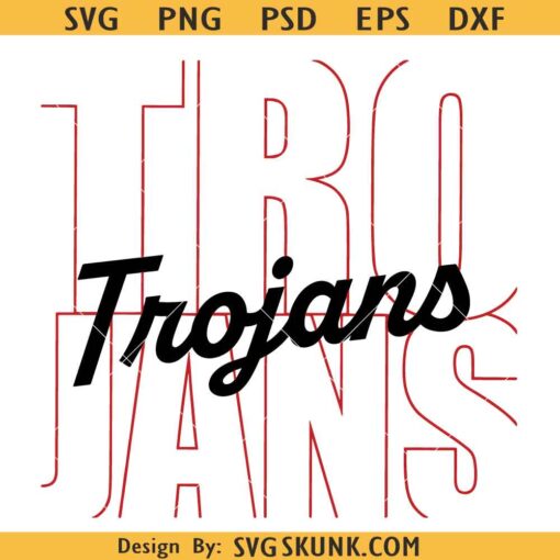 Trojans SVG PNG, Trojans Mascot PNG, School Spirit Cheer Mom Cut File, Trojans Typography SVG