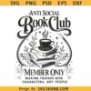 Anti Social Book SVG PNG, Librarian Png, Book Lover Gift, Bookish Png, Book Lover Png, Reading Png