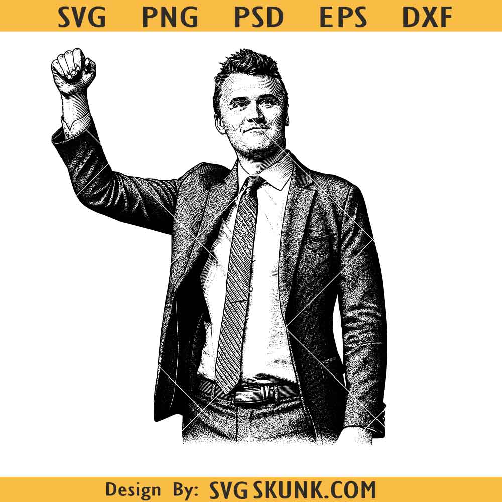 Charlie Kirk Potrait SVG Charlie Kirk Portrait SVG PNG, Charlie Kirk PNG, Charlie Kirk turning point SVG PNG