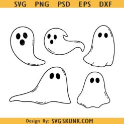 Halloween Ghosts SVG bundle, Ghost outline SVG, Ghosts clipart