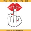 Middle finger lips SVG, woman lips kiss middle finger svg png, Middle finger svg