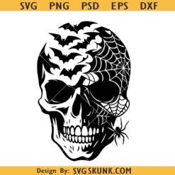 Skull Halloween SVG, Halloween shirt Svg, Spooky Haunted Halloween Creepy SVG PNG