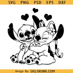 Stitch Angel love SVG, Stitch and Angel SVG, Valentine Stitch svg png, Disney Stitch svg png