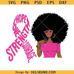 Afro Woman Breast Cancer Warrior SVG, Breast cancer Svg, cancer awareness svg