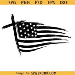 American Flag Cross SVG, distressed flag with cross svg, cross flag svg, US cross flag SVG