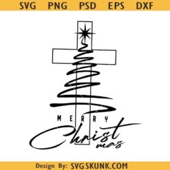 Christmas Tree cross SVG PNG, Merry Christmas SVG PNG, Christian Christmas SVG PNG