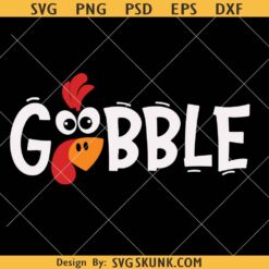 Gobble SVG, Thanksgiving Turkey face SVG PNG, Kids Thanksgiving Svg png