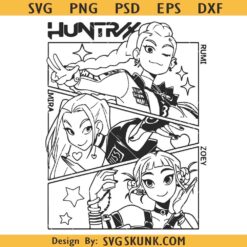 K Pop Demon Huntrix SVG, Huntrix members svg png, K pop inspired svg png