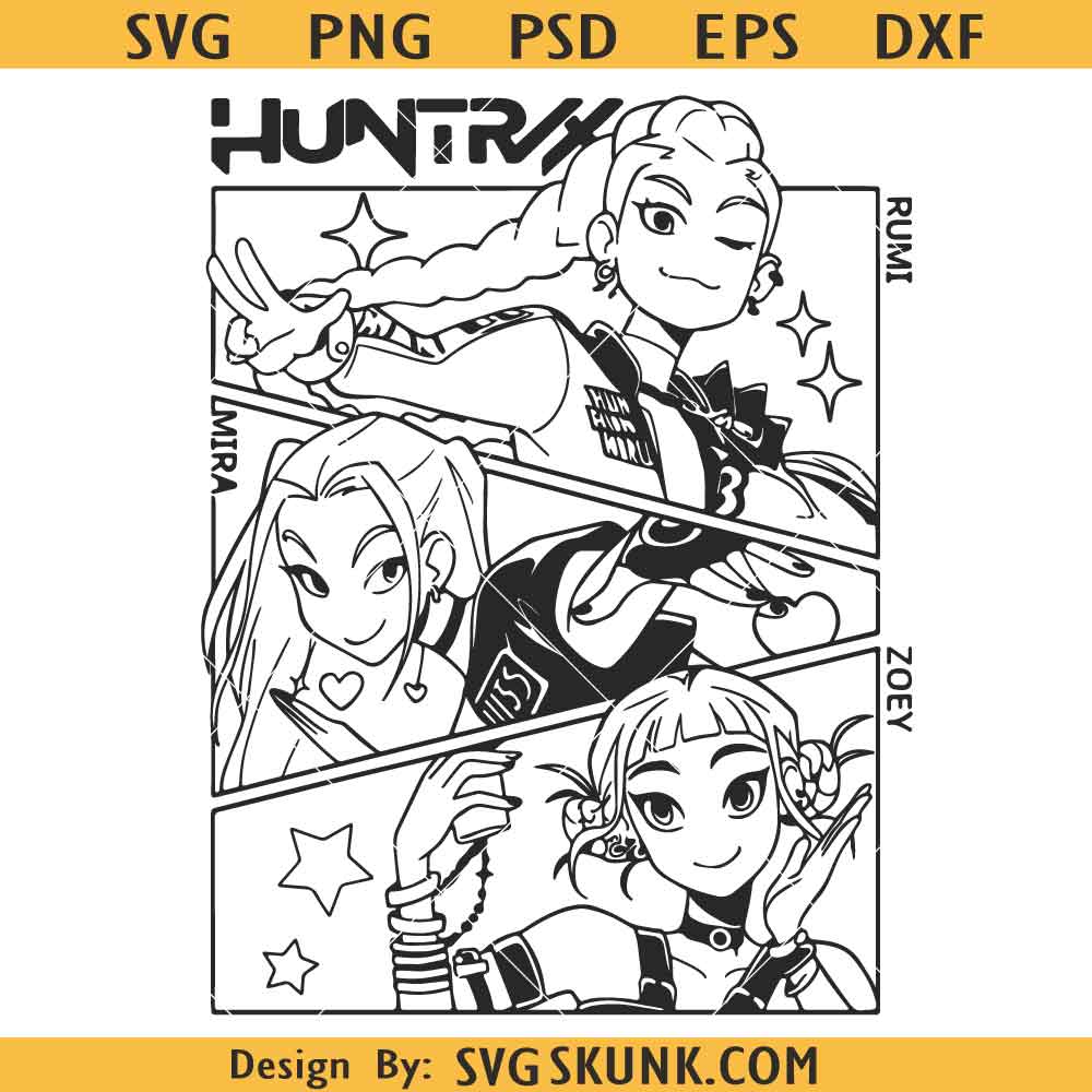 K Pop Demon Huntrix SVG K Pop Demon Huntrix SVG, Huntrix members svg png, K pop inspired svg png