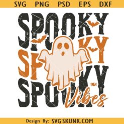 Retro Halloween Spooky Vibes SVG PNG, Spooky vibes svg, Retro Halloween svg