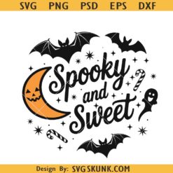 Spooky and Sweet SVG PNG, Halloween Candy SVG, Kids Halloween SVG PNG